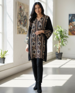 Woollen Abstract Sozni & Sippy Work Phiran dress